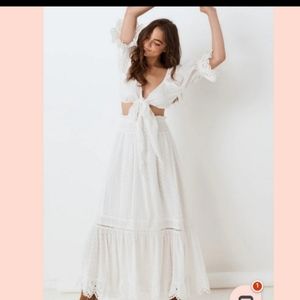 Spell Daisy Chain Tie Top White and Maxi Skirt